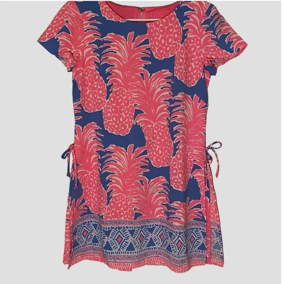 Lilly Pulitzer Blanca‎ Stretch Romper Dress Shift Little Flamenco Pineapp… - Picture 4 of 14
